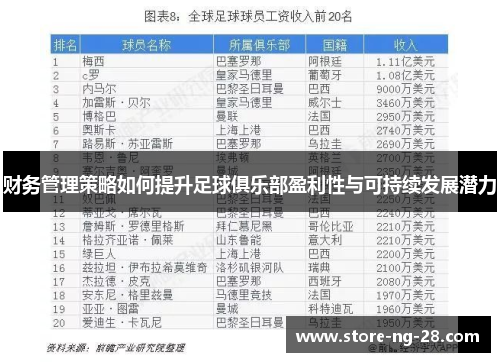 财务管理策略如何提升足球俱乐部盈利性与可持续发展潜力